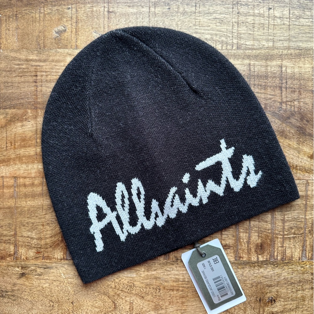 NWT ALLSAINTS LOGO JACQUARD BEANIE